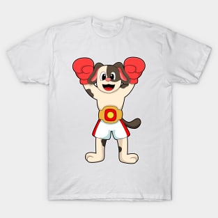 Dog as Boxing champion with Belt & Boxing gloves T-Shirt